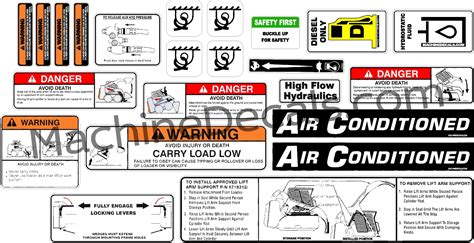 skid steer safety decals|bobcat equipment decals.